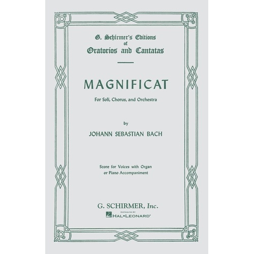 Bach Magnificat Vocal Score English/Latin, G. Schirmer, 68 Pages