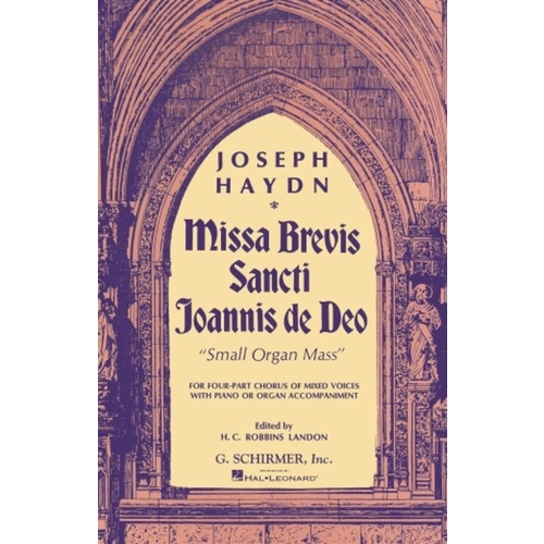 Schirmer - Haydn - Missa Brevis Sancti Joannis De Deo Vocal Score