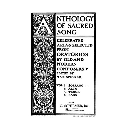 Schirmer - Anthology Of Sacred Songs Vol 1 Soprano