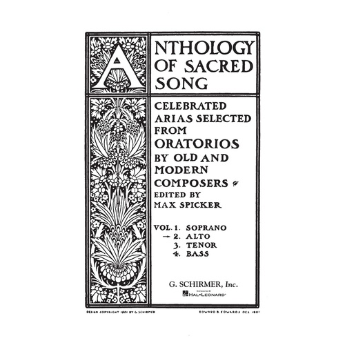 Schirmer - Anthology Of Sacred Songs Vol 2 Alto