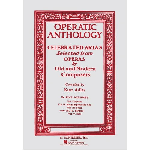 Operatic Anthology Vol 4 Baritone Edition by Ed Adler