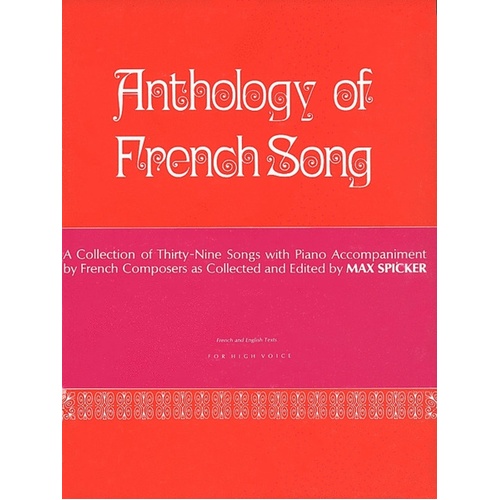 Schirmer - Anthology Of Modern French Song High Voice
