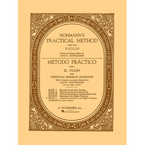 Hohmann Practical Method for Violin Book 5 - Spanish & English, 48 Pages, G. Schirmer
