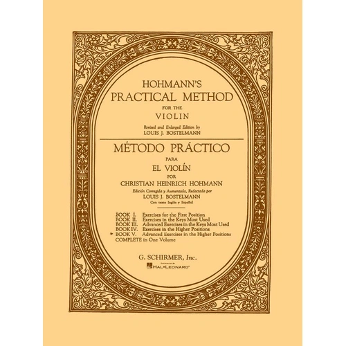 Hohmann Practical Method for Violin Book 5, Spanish & English, 48 Pages