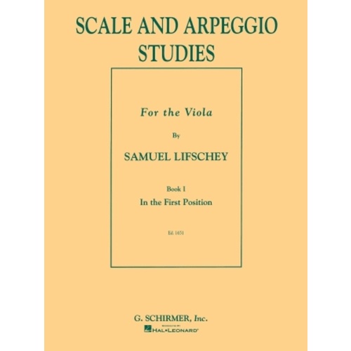 Lifschey Scale/Arpeg. Studies 1 Viola 