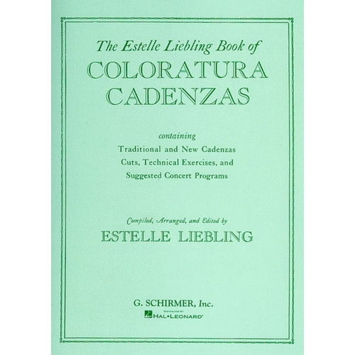 Schirmer - Liebling - Coloratura Cadenzas