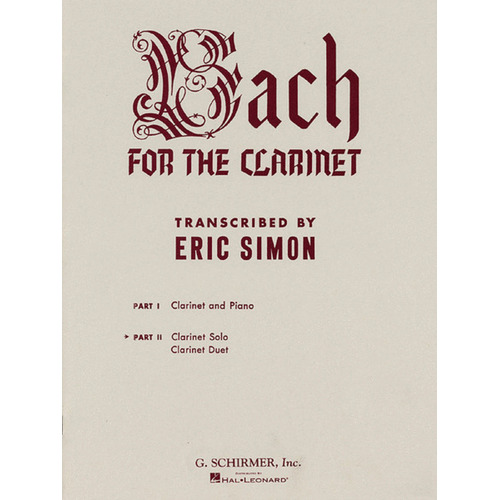 Bach For Clarinet Part 2 