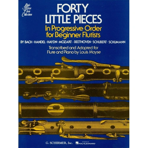 40 Little Pieces for Flute and Piano, Beginner Level, G. Schirmer, 76 Pages