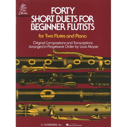 40 Short Duets For Beginner Flutists 2 Flutes/Piano (Softcover Book)