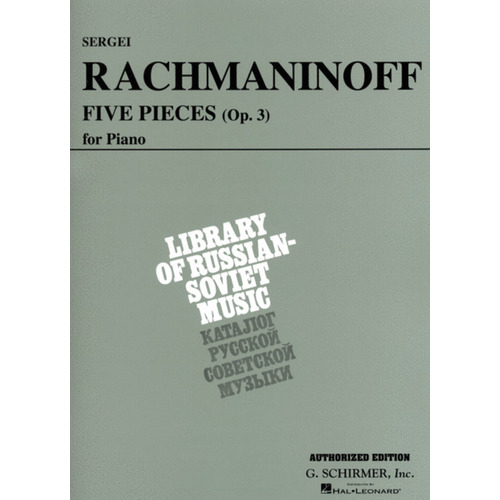 Rachmaninoff - 5 Pieces Op 3 For Piano (Softcover Book)