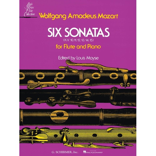 Mozart - 6 Sonatas K 10-15 Flute/Piano Ed Moyse (Softcover Book)