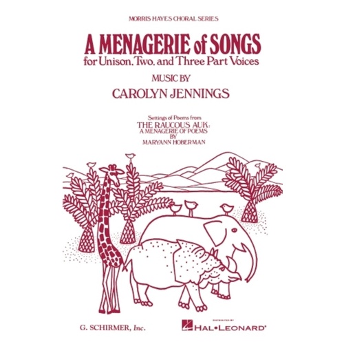 Schirmer - Jennings - A Menagerie Of Songs Unison/2 Part/3 Part