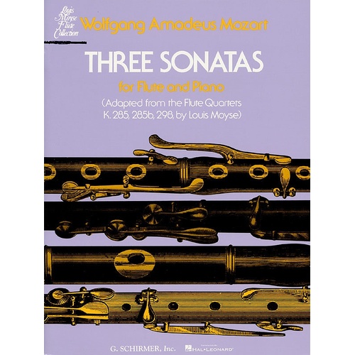 Mozart - 3 Sonatas K285 285B 298 Flute/Piano (Softcover Book)
