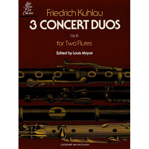 Kuhlau - 3 Concert Duos Op 10B For 2 Flutes (Softcover Book)