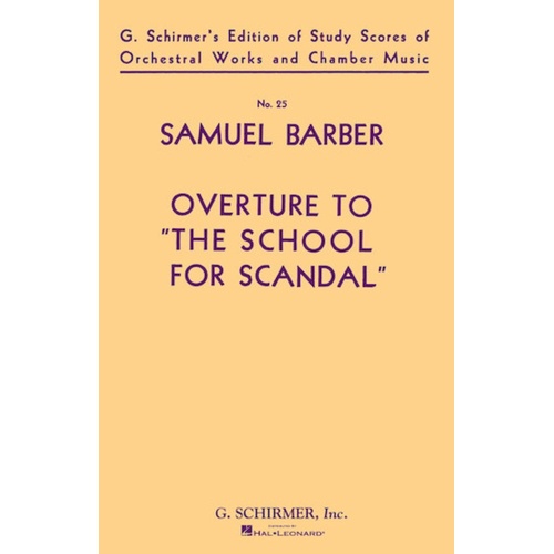 Barber - Overture To The School For Scandal Study Score Score