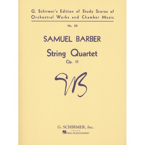 Barber String Quartet Op 11 Score 