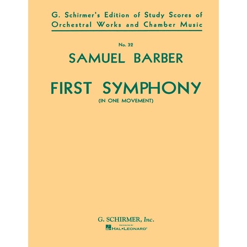 Schirmer - Barber - Symphony No 1 Op 9 Study Score