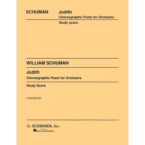 Schirmer - Schumann - Judith For Orchestra Study Score
