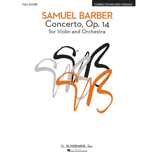 Barber Concerto Violin Op 14 Min/Score 