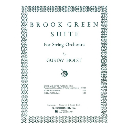 Schirmer - Holst - Brook Green Suite String Orch Full Score