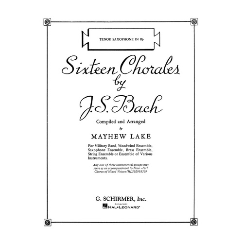Schirmer - Bach - 16 Chorales Tenor Sax Part