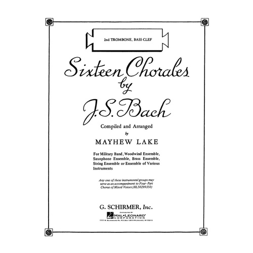 Bach - 16 Chorales Trombone 2 Part (Softcover Book)