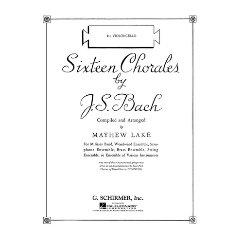 Schirmer - Bach - 16 Chorales Cello 1 Part
