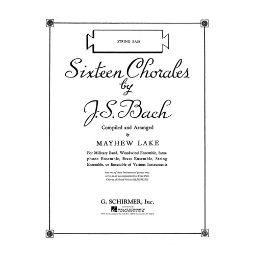 Schirmer - Bach - 16 Chorales Double Bass Part
