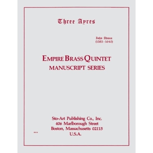 Adson 3 Ayers Brass Quintet Book