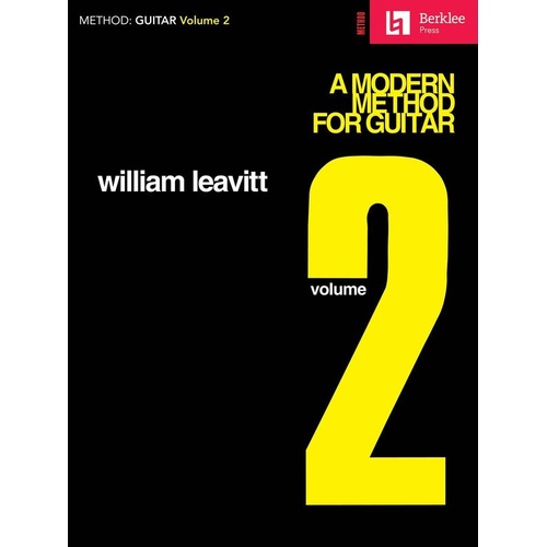 A Modern Method for Guitar - Volume 2 by Berklee Press, 128 Pages, Intermediate Level, Covers Melody, Scales, Chords, and Improvisation