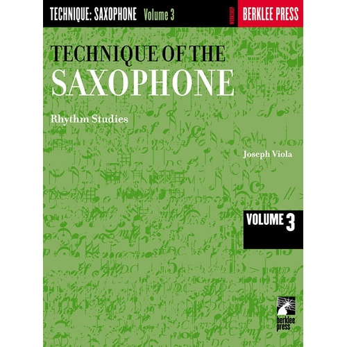 Technique Of The Sax Vol 3 Rhythm Studies (Softcover Book)