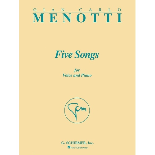 Menotti - Five Songs for Voice/Piano