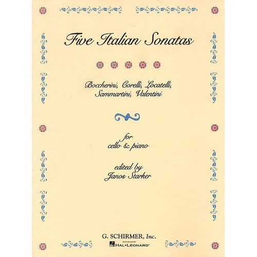 5 Italian Sonatas Cello/Piano Ed. Starker 