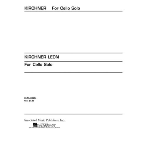 Kirchner - For Cello Solo Softcover Book (Cello)