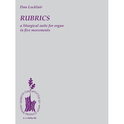Rubrics A Liturgical Suite For Organ (Softcover Book)