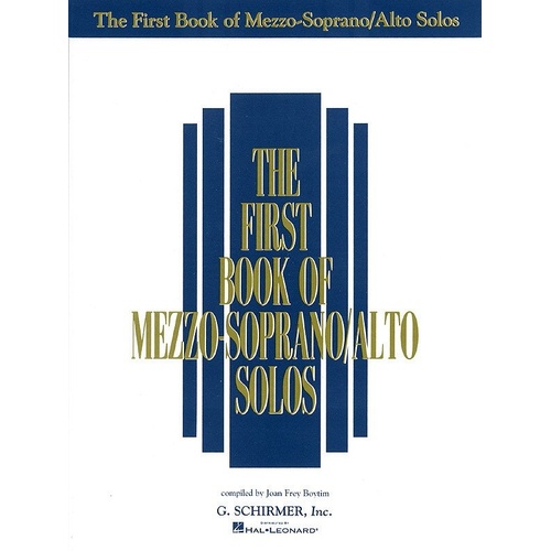 First Book of Mezzo-Soprano/Alto Solos by G. Schirmer, Inc., 130 Pages, Vocal Repertoire, Includes American & British Art Songs, Folk Songs, and More