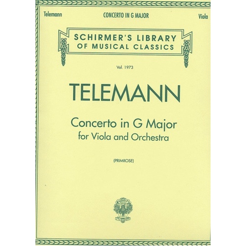 Telemann Concerto G Viola Lib.1973 