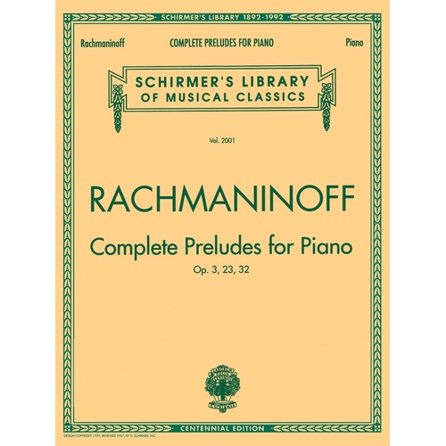 Rachmaninoff - Complete Preludes For Piano (Softcover Book)