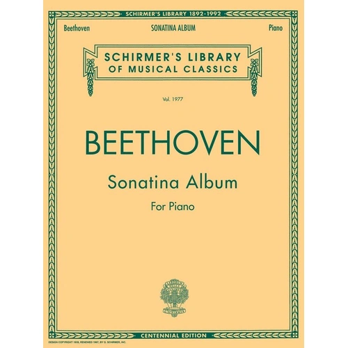 Beethoven Sonatina Album for Piano Solo - G. Schirmer, Inc. - 64 Pages - Includes Sonata Op. 49 No. 1 & 2, Sonatinas in G, C, D, E Flat, F, F Minor