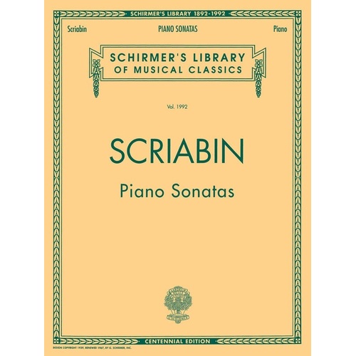 Scriabin - Piano Sonatas Centennial Edition, Piano Solo, G. Schirmer, 216 Pages