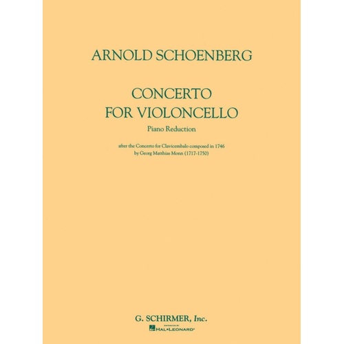 Schoenberg Concerto Cello and Piano 