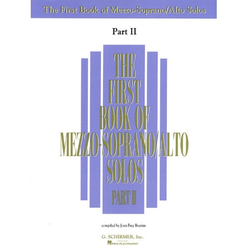 Schirmer - First Book Of Mezzo Soprano/Alto Solos Pt 2