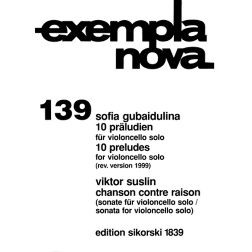 Preludes 10 / Chanson Contre Raison Solo Cello (Softcover Book)