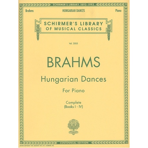 Brahms Hungarian Dances Lib.2005 Piano Cmp 