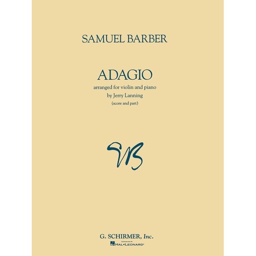 Barber - Adagio for Violin and Piano, Score and Part, G. Schirmer, 8 Pages