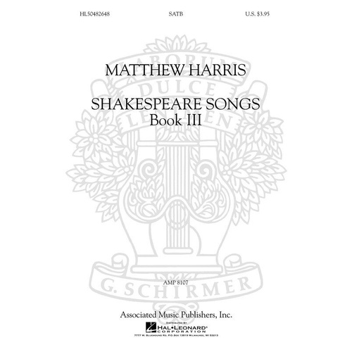 Shakespeare Songs Book III SATB A Cappella by Harris