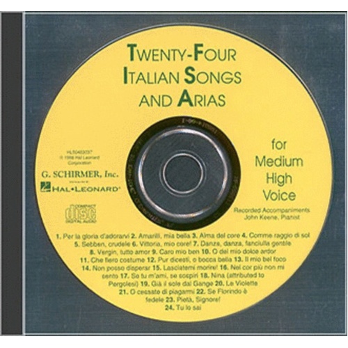 Schirmer - 24 Italian Songs & Arias Medium High Cd Only
