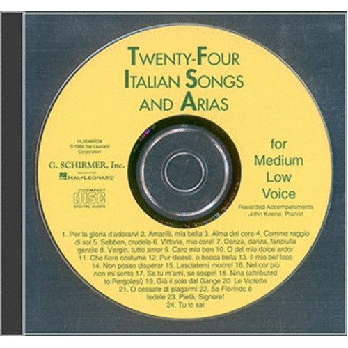 Schirmer - 24 Italian Songs & Arias Medium Low Cd Only