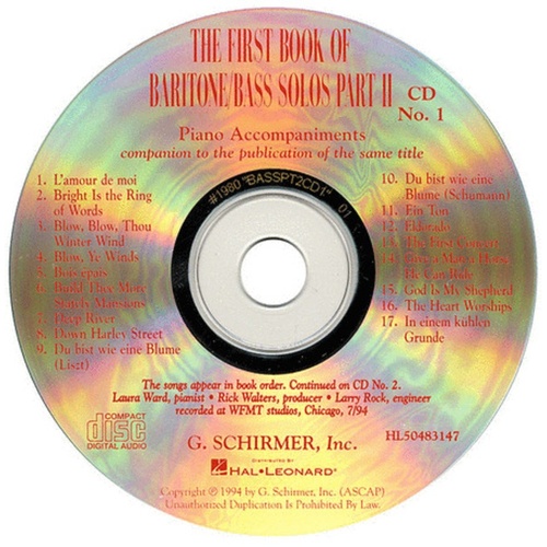 First Book Baritone/Bass Solos 2(CDs Only)