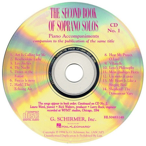 Schirmer - Second Book Of Soprano Solos 2Cd Set